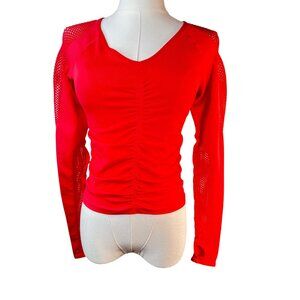 2/$30 NWT Form Movement M-L Red Long Sleeve V-Neck Top